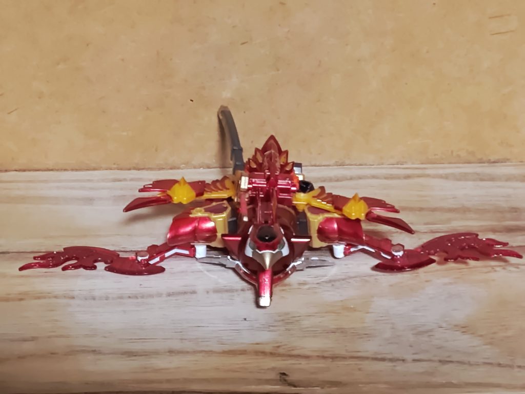 更に、飛行形態である『駕瑠駄形態(ガルーダモード)』に変幻する事が出来る。この形態での必殺技は、炎を纏って敵に特攻する『翔破火焔突』。