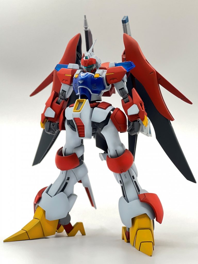 頭:ペイルライダー胴:シェンロンガンダム腕:スターバーニングガンダム脚:バイアランカスタム背:デスティニーガンダムです。ビル○インの雰囲気は出ているかと…