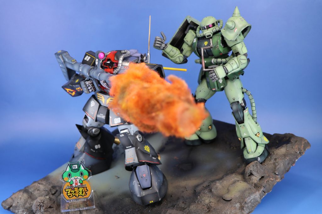 モビルスーツバリエーションでも人気（の筈）のプロトタイプドムのボックスアート（1/144）を再現してみました