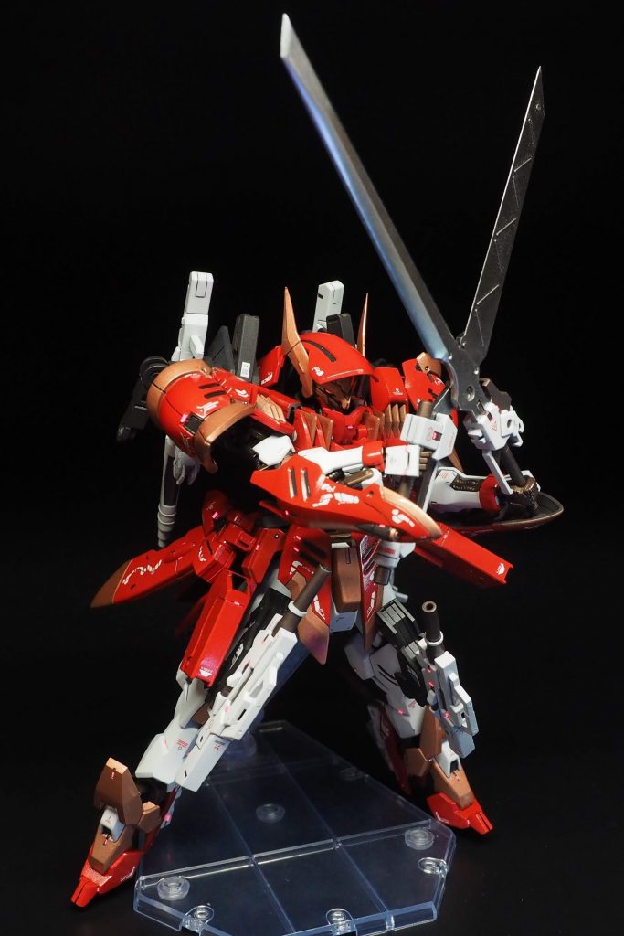 スミ入れもアクリジョンで、新発売のリターダーで希釈して行いました。シザーズソードは連結してハサミにしたり →