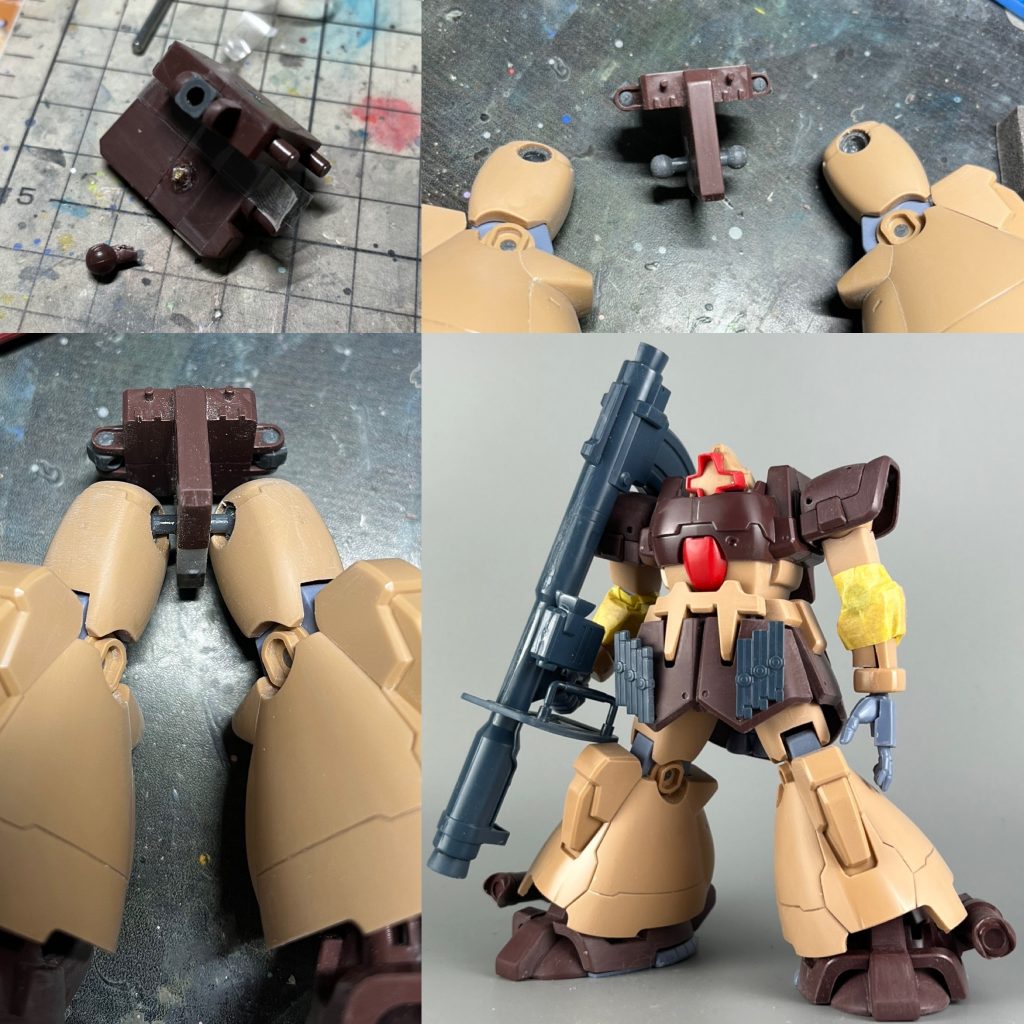 ジャンクの股関節は破損はホビーベースのABSジョイントに換装ABSは強度が高いので関節強化になります