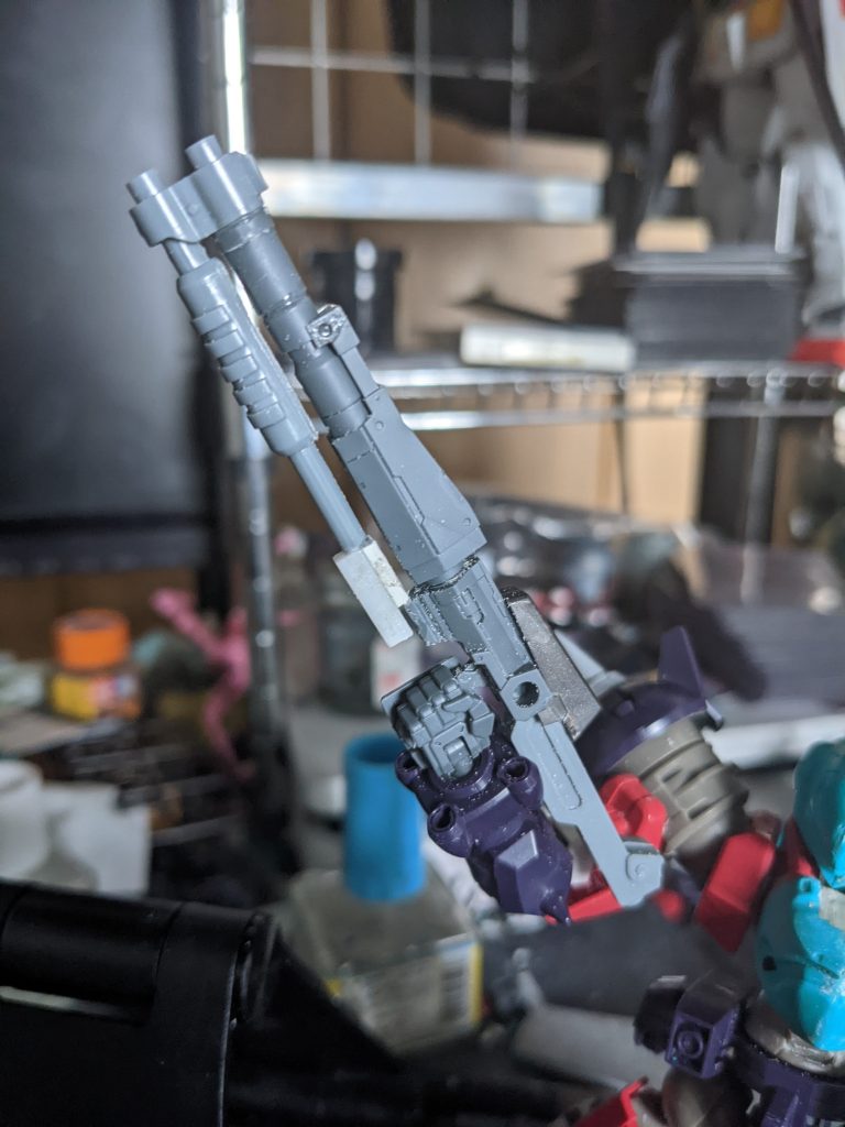 ビームショットガンは30MMとケンプファーのミキシング足りない箇所はプラ棒、プラ板で作成