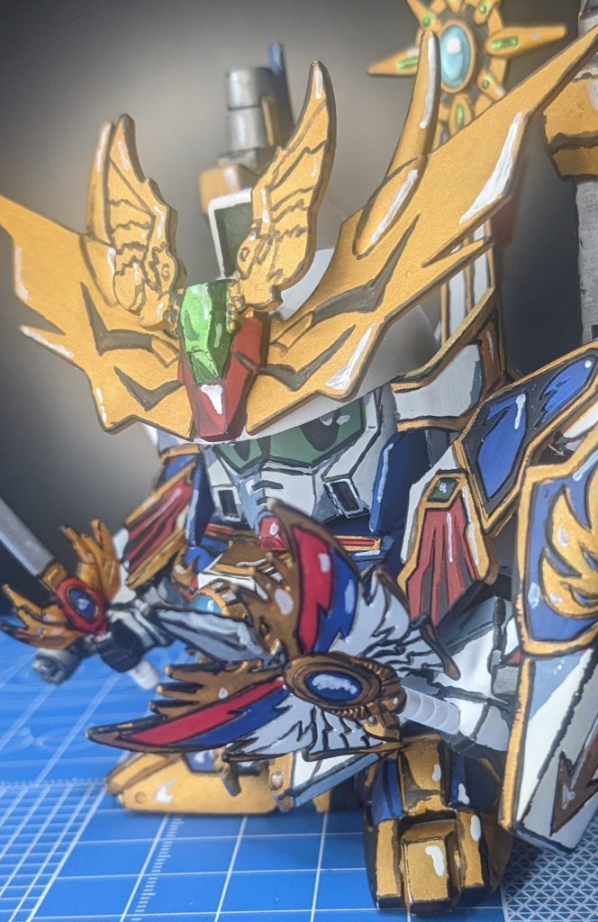 色々と反省点はありますが、筆塗りで〇〇風っていうのは初めてで、結局漫画っぽく見えないし、アニメ風とかでもないものになってしまったけど、楽しかったのでよかった。瞳のある武者頑駄無系を『漫画の表紙塗り』を目指していつかリベンジしたい。