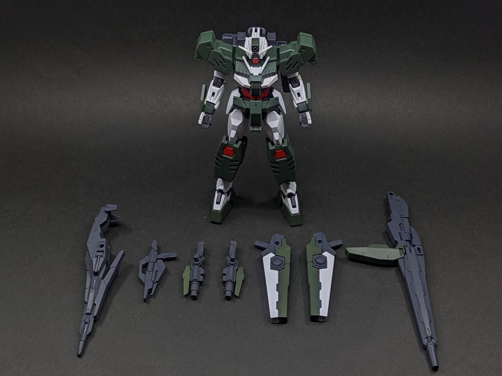 エクシア系ではおなじみのセブンソードを再現剣ではなく銃なのでセブンガンですね 〈セブンガン〉GNビームシュートライフルGNスプレーガンGNロングビームライフルGNキャノン×2GNガンソード×2