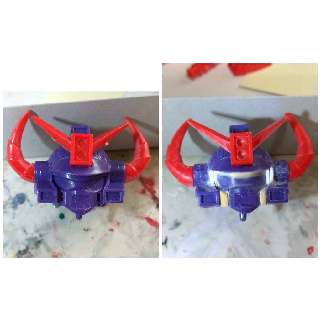 目の上拡大、目尻狭め、頬の穴埋めて延長してる最中