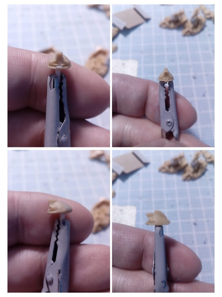 頭部の上と後ろをカット。口もつけてプロトタイプドムに似せました。