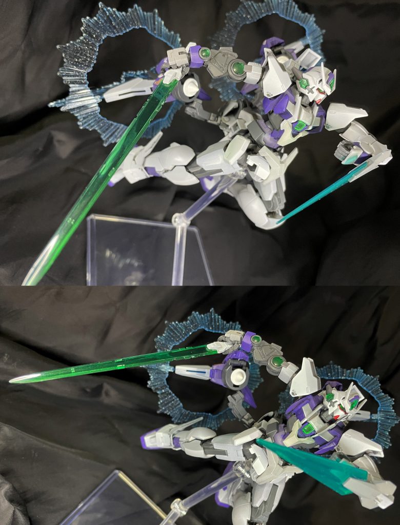 GBN機体なら必殺技ほしいよねっということで必殺技です。右腕装甲パージ！可動域増！超加速して突っ込んで斬る！終わり！連撃とかための長いやつて妨害されそうじゃないですか…