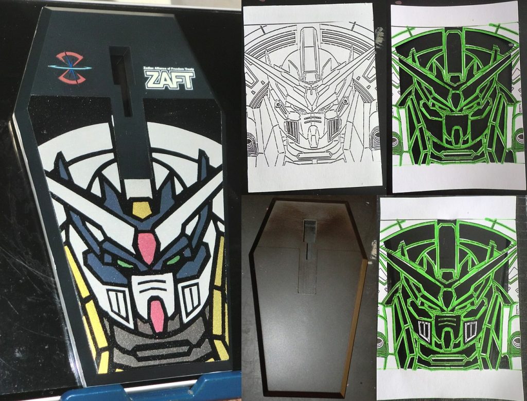 ＳＥＥＤスタンドにラベル用紙でプリントした一番くじラバーコースターの画像を切り絵状態で貼って塗装ちょっと手間はかかりますが、専用スタンドとしてオススメです