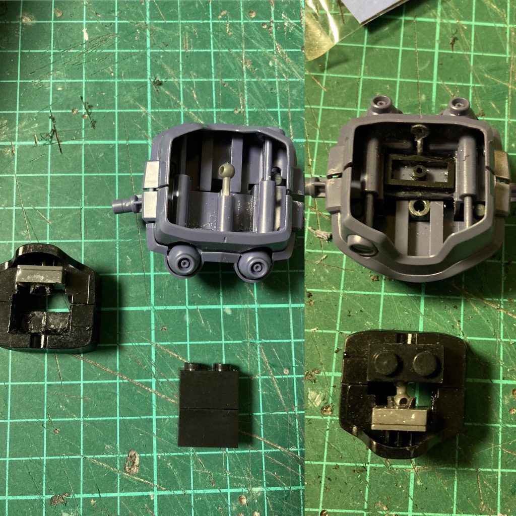 上半身はボールジョイントとアトハメ用にブロックを使用しました。