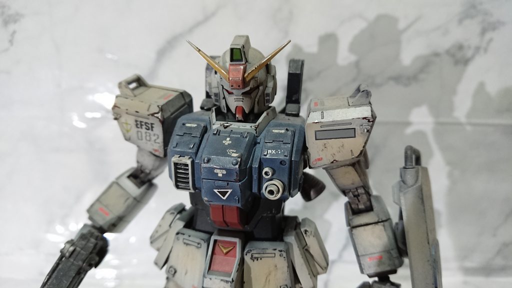 お気に入りは肩や首の錆びから鉄が出ている感じに汚してみましたあまり汚し過ぎないように仕上げてあります。