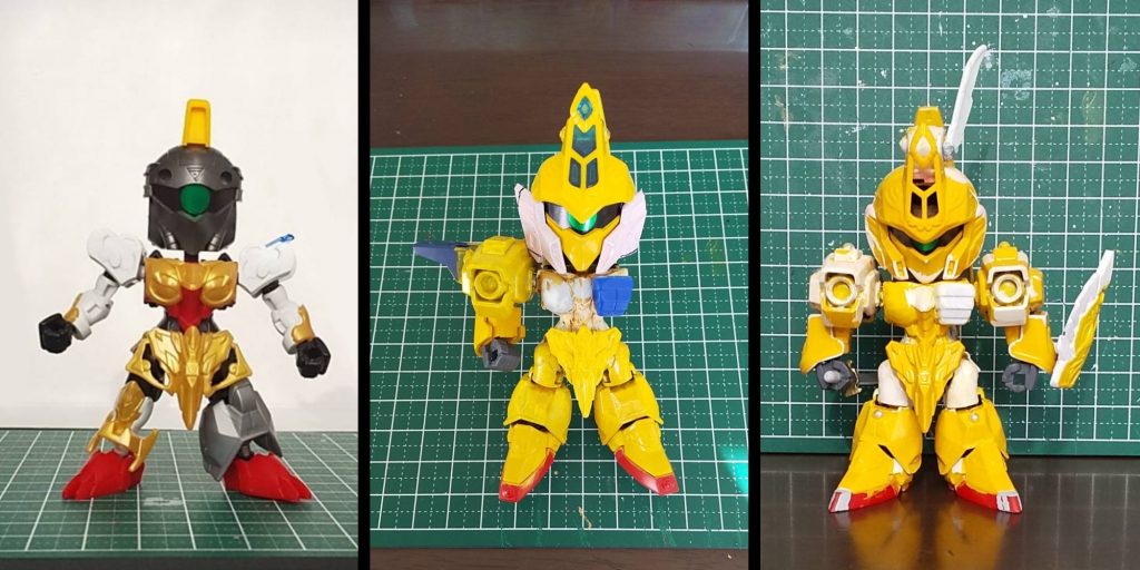 ●製作工程左 最初期構想。中 まだ顔のエッジが効きすぎ。右 全体的に丸みを出させる。