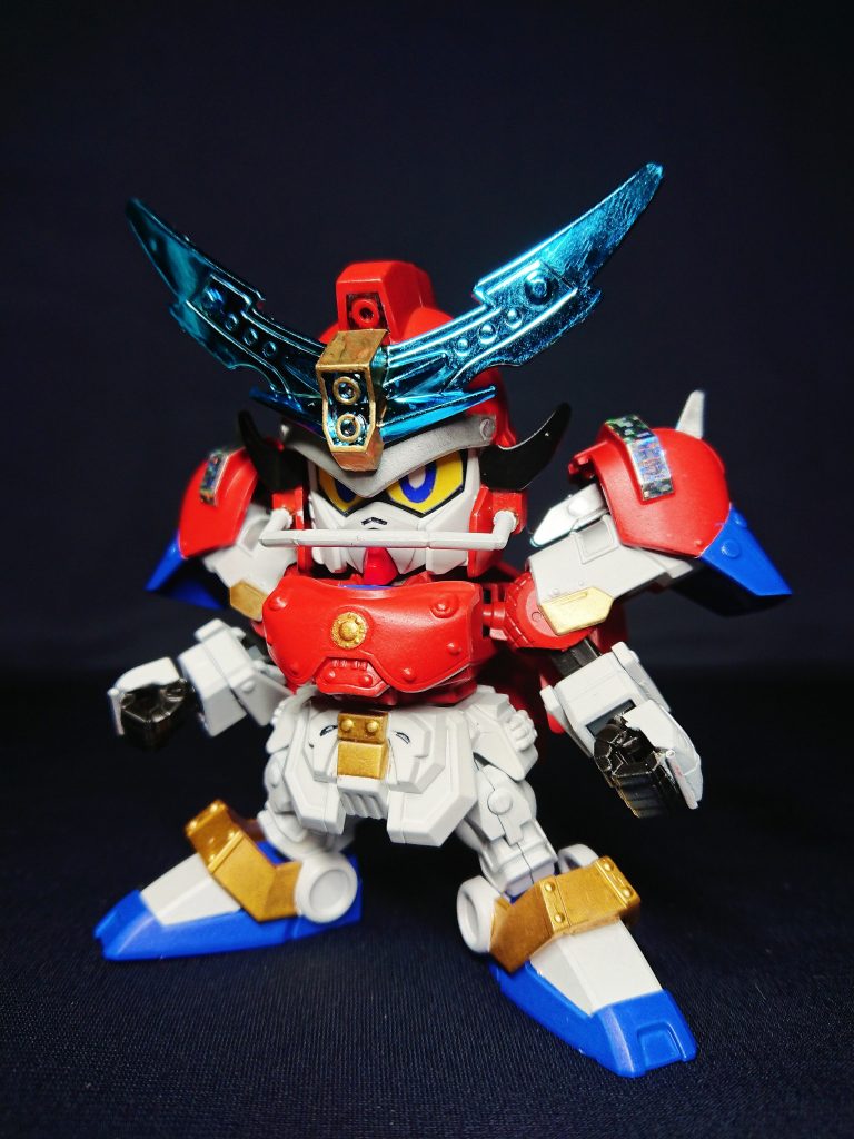 武者頑駄無をベースに、各ピンを切り詰めながら装着しています。割愛しますがガンマンスタイルの軽装にもなれます。