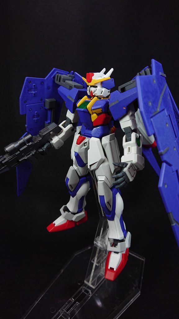 頭部　　　　：ガンダムサバーニャボディ　　　：ガンダムダブルオースカイ腰部　　　　：ストライクガンダム肩　　　　　：ガンダムデュナメス腕部　　　　：ガンダムデュナメス脚部　　　　：ストライクガンダムバックパック：エールストライカーのスラスターをミキシング武装　　　　：GNスナイパーライフル