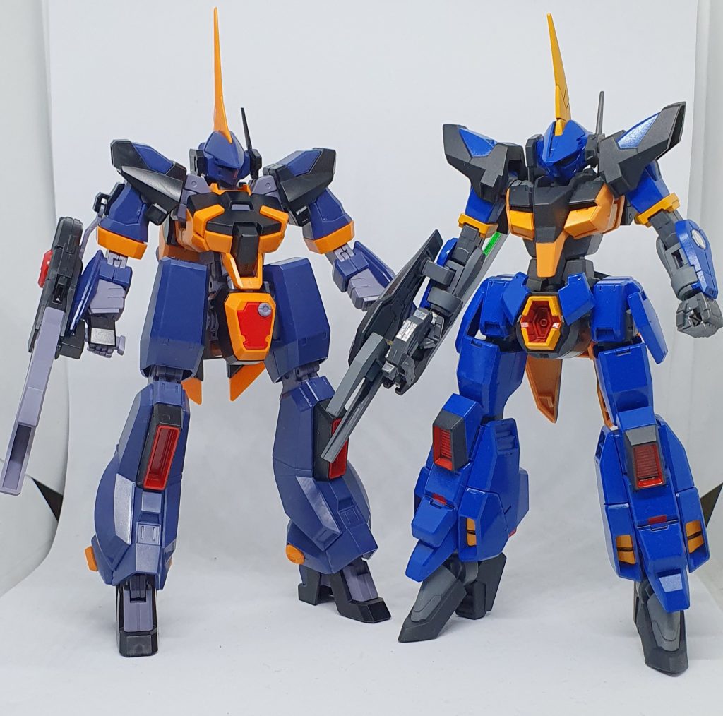 一応、藤岡版バーザムとの比較。完成当初は藤岡版バーザムが発売していなかった中で参考にしたが、比べると全然似てない…