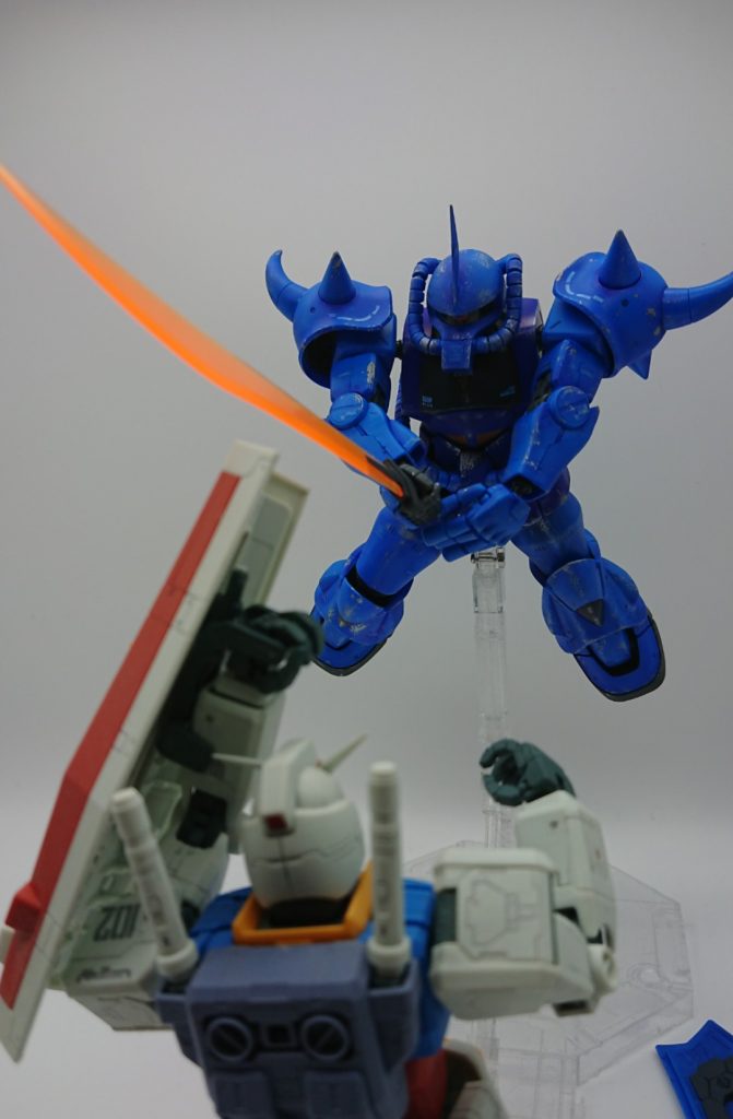 グフにはシビレます。ランバ・ラル大尉に、憧れる歳になりました。ガンダムにも勝てると信じています。