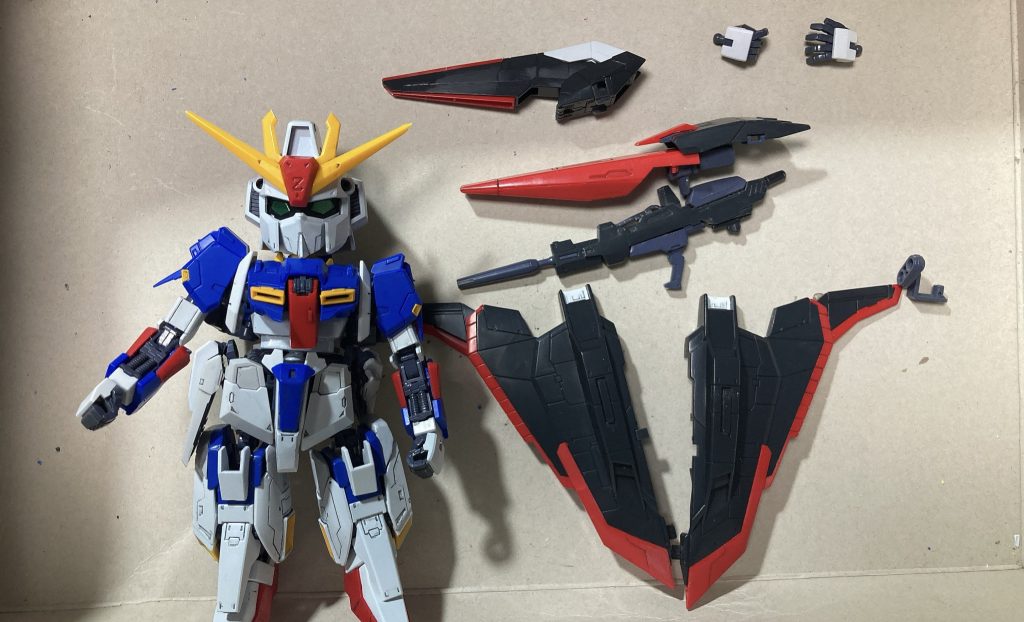 基本塗装が完了したところ。今回は一部パーツ以外はサフレス塗装にしました。