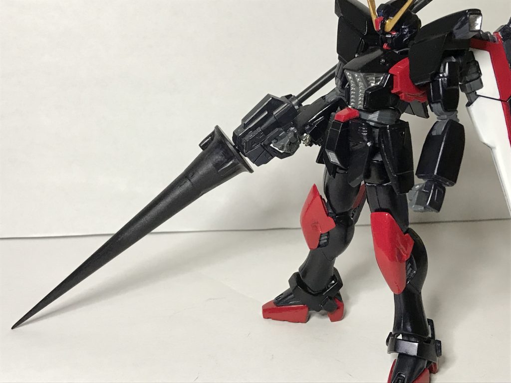 ショット・ランサー多分これに一番時間かかりましたクロスボーンガンダムX2やベルガ・ギロスのショット・ランサーの形状を参考にどうにかありあわせのパーツで作ることができました。