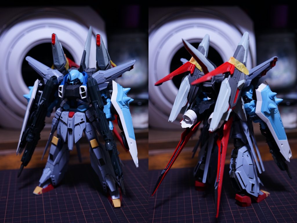 主工作。プロヴィデンスのように胴体に動力パイプをプラ棒にてスクラッチ、プロヴィデンスの脚部に合わせて腰部分で2mm延長、つま先が短くバランスが悪かったので3mm延長しています。