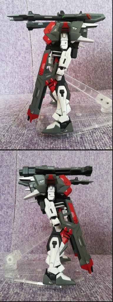 側面ライフルのスジ彫りは前作の武装であるウイングソーを一部参考にしています。シンプルなデザインなので、ディテールアップのしがいがありました。