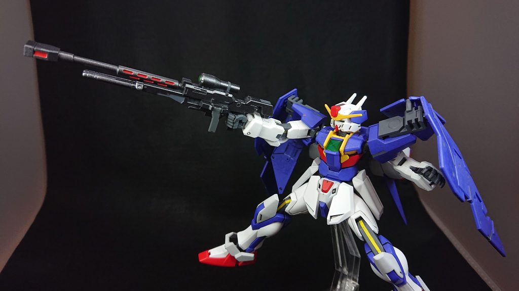 ストライクにスナイパー要素を足すとしたら、機動力は確保したいなと考えて余分なものは付けずに、エールストライカーのスラスターのみ装備させましたでは、最後までご覧いただきありがとうございました