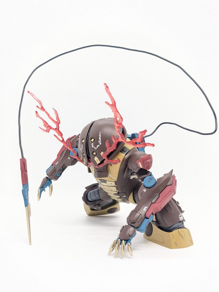 また、リミッター解除のエフェクトもレジンで作ってみましたダイソークリアレジンを何回か重ねクリアレッドで塗装しています