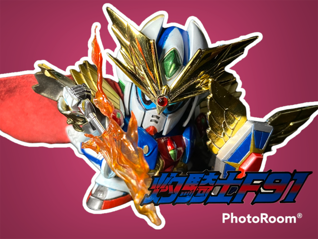 最後は流行りのアプリで締め!✨元の造形が古き良きSD感バリバリで、めっちゃ楽しく制作できました!最後までご覧いただきありがとうございます😊よければいいねコメントなどよろしくお願いします^ ^