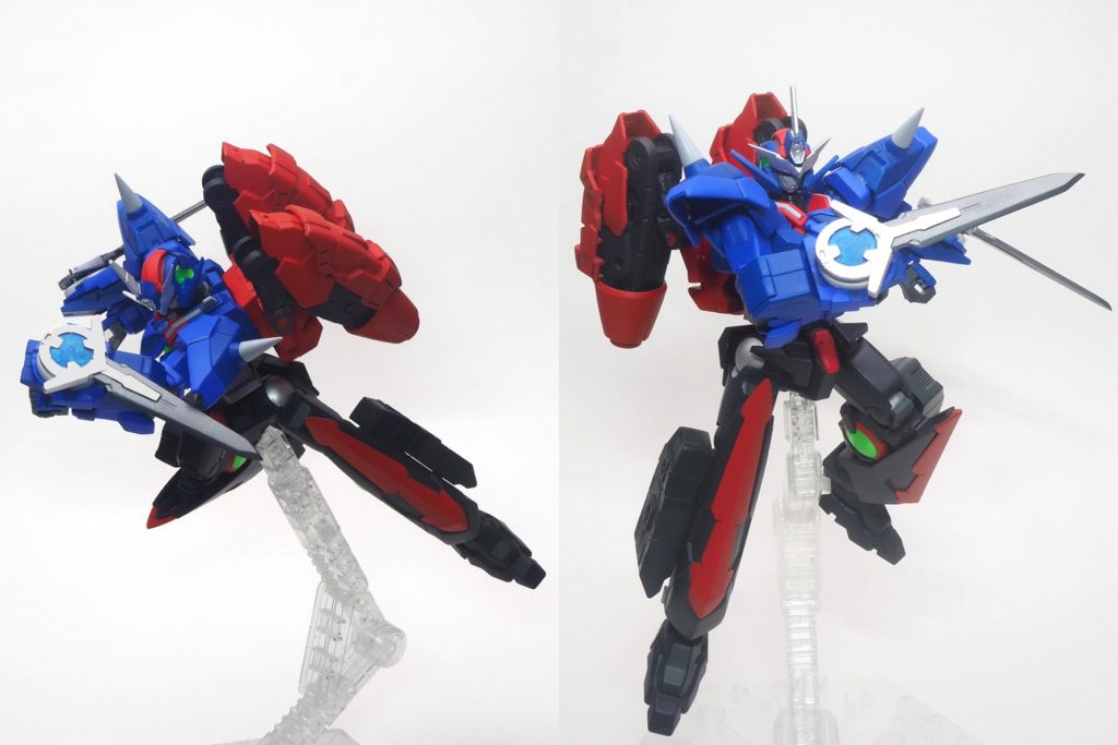 GNソードトンファー非使用時は後方(肘部)に向けているが、使用時は前方(手・指先)に向けて回転する。