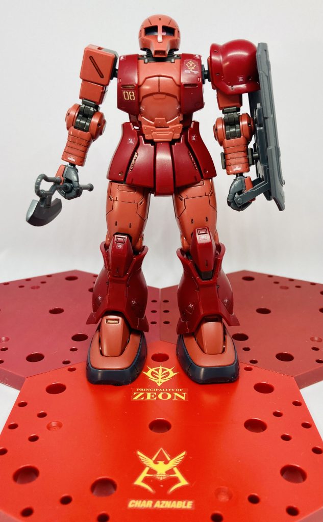 MS-05 素組み墨入れ付属シール貼付け