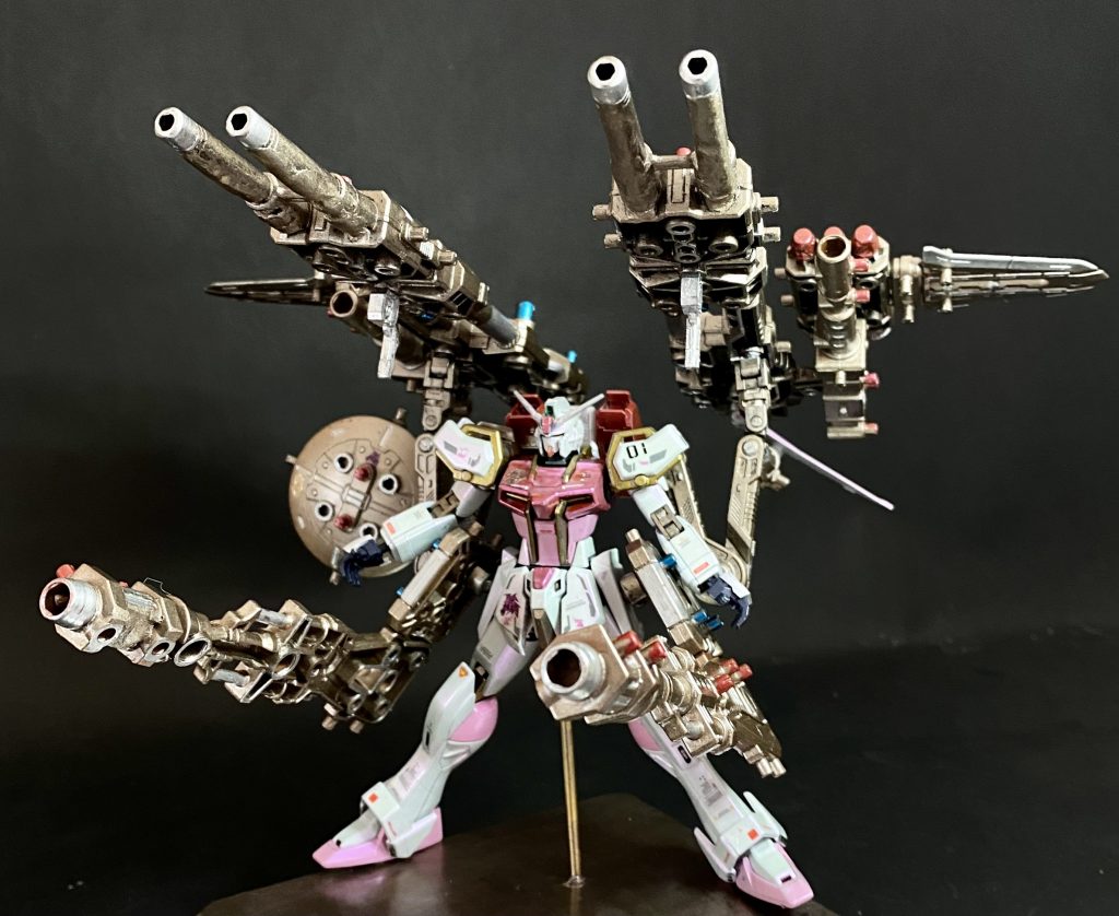 武装は異端ですがゾイドワイルドの追加武装キャノンです😅怒らないでね...デカールはガンダムデカールとハイキューデカールの併用で、好き放題貼ってますので貼る場所の良し悪しは勘弁ください。