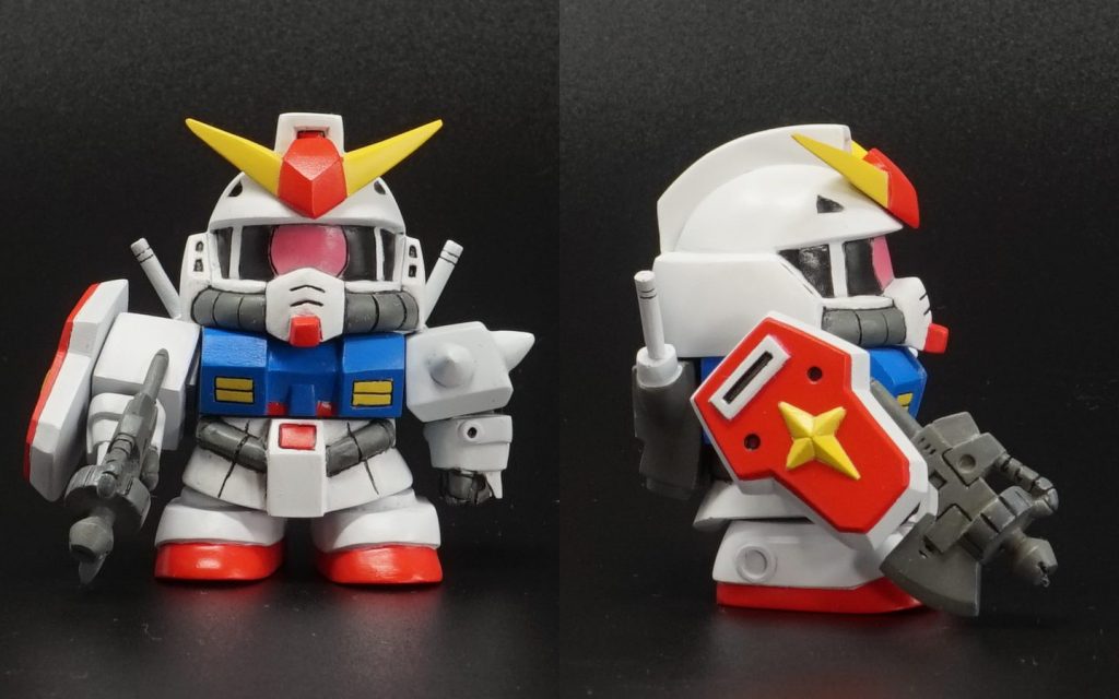 とても愛嬌のある姿。最近のSDの高等身化(スパロボ、コンバージ、三国英傑伝など)に馴染めない身としては2~2.5等身がとても嬉しいです。