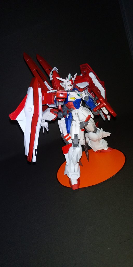 基本はHGACジェミナス01にLOブースターとワサトの時にも使ったフリーダム炎改造キットを使用ちょっとそこにアイデアを入れてます