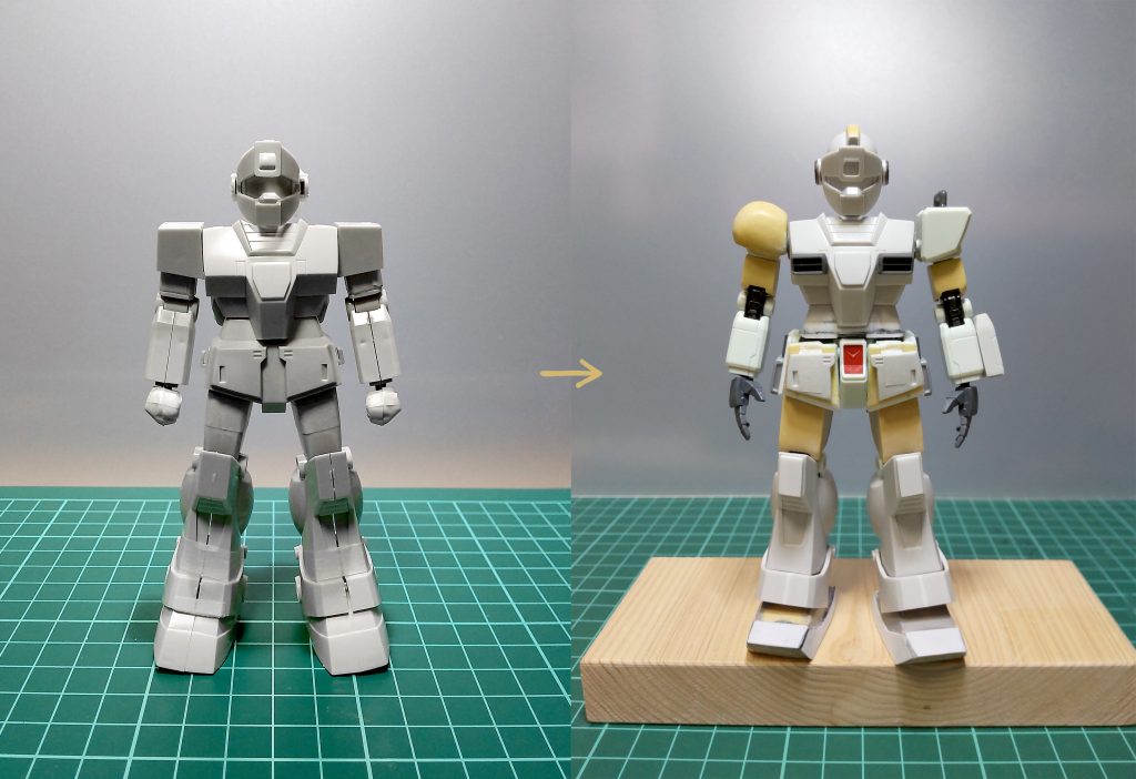 旧キットをベースにパテ、プラ板、ミキシング等で改造。