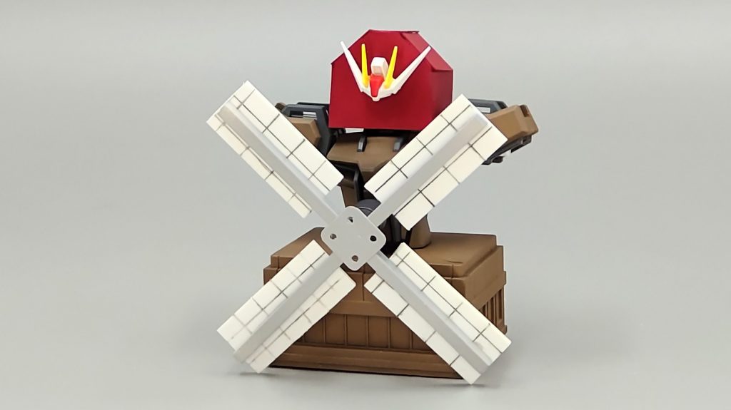 劇中のように風車に完全変形１（頭後ろにして手足とるだけですが）