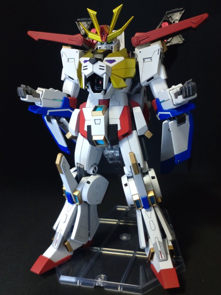 サポートメカ(ライオン)と合体し、トライオンカイザーに！ダボ穴を削って、胸ライオンの顔を少し上向きにできるようにしました。