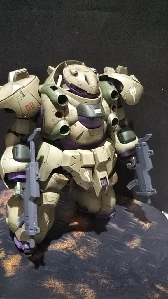 汚し前　ファレホ筆塗り