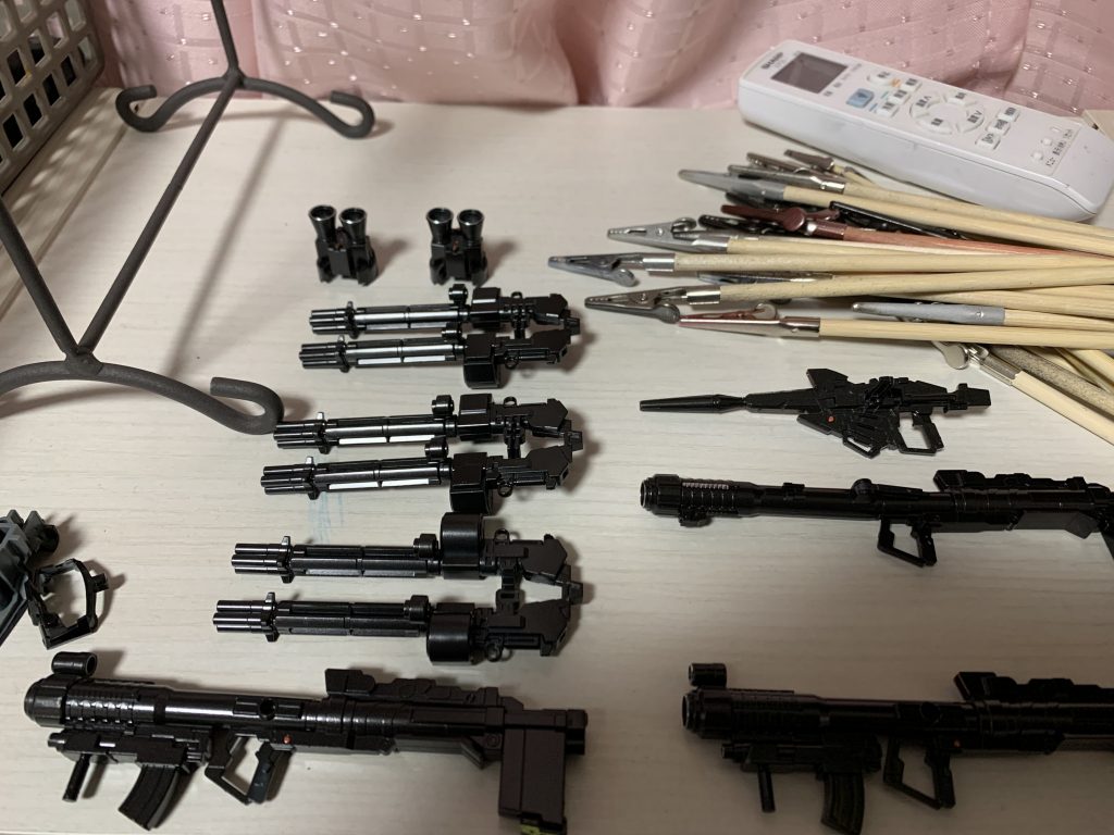フルアーマの武器はメタルブラック塗装しました！