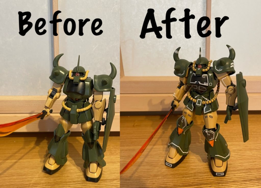 素組みとのビフォーアフター！デカールでかなり印象が変わります😄