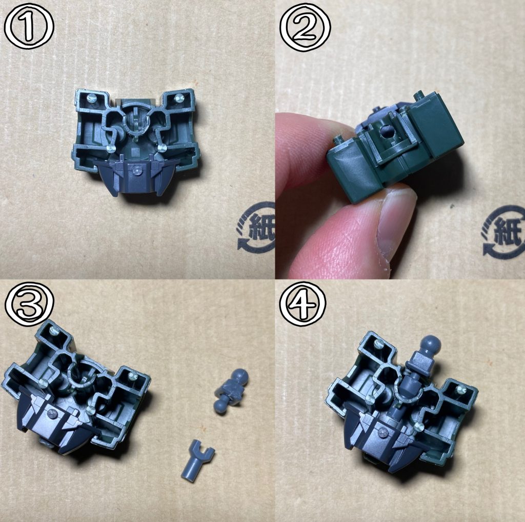 ボールデンを用いて首の延長工作。