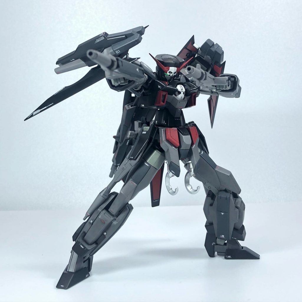 ツインドッズキャノンは手持ちもできます。ハイパービームサーベル的なやつも再現したかったのですが、今回は保留😅ライザーソードのエフェクト×2使えば再現できそうですが、ガンプラの在庫ないですよね。。。