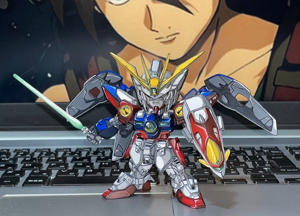 SDガンダムEXスタンダード ウイングガンダムゼロ　イラスト風塗装–2枚目/制作者：タマゴナイト