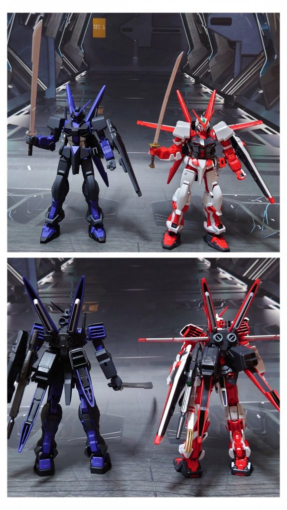 同キットを他に持っていないので、アストレイレッドフレーム(フライトユニット装備)との比較。