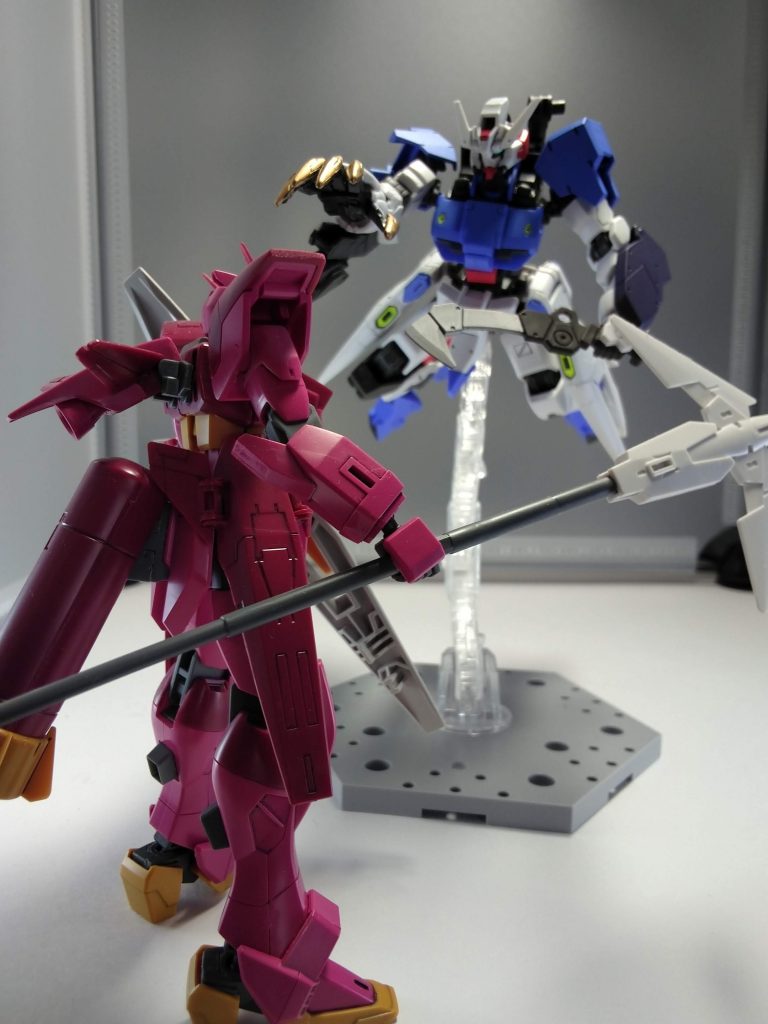 ガンプラバトル、油断していた所を襲われる、インパルスガンダムランシェ。