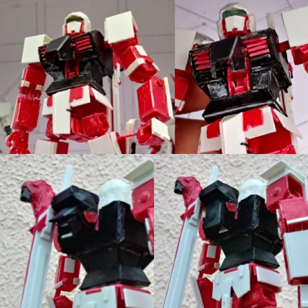 I did a mimick for cockpit and backpack. The cockpit has pilot chair, and the backpack is based on Gundam Destiny.