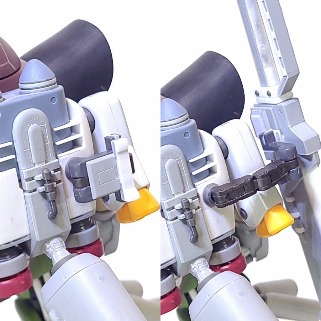 ブレードを懸架するために折り畳み式のサブアーム的なものも製作。接続にネオジムを使用しています。