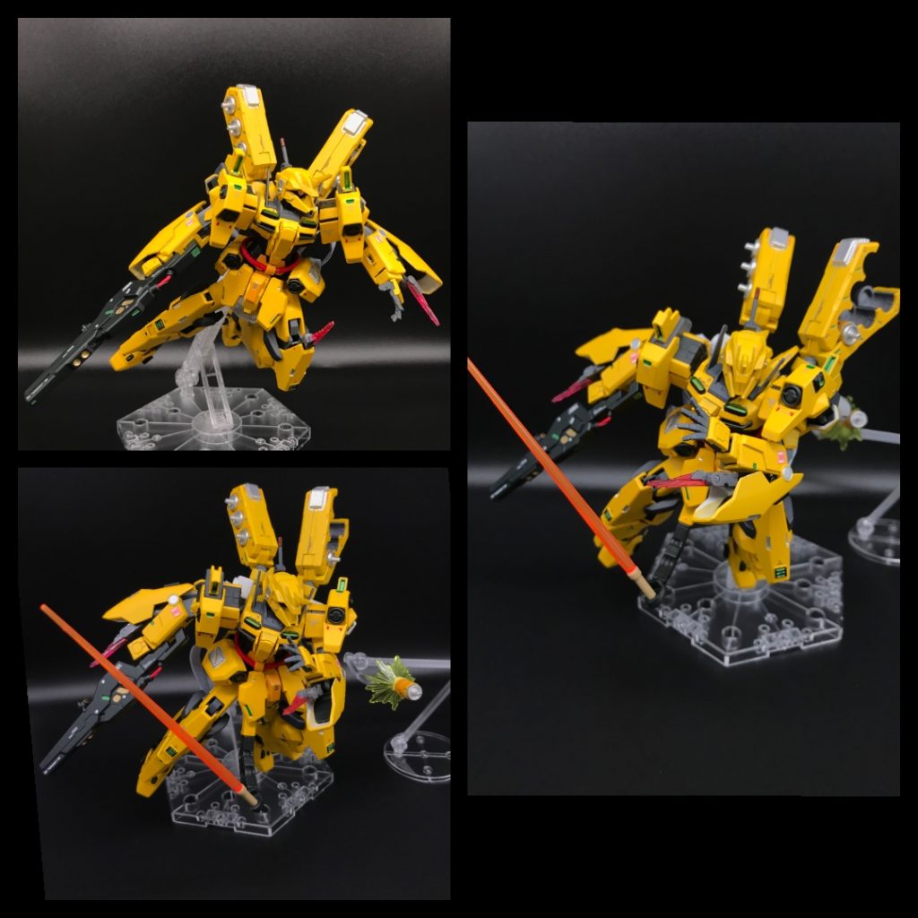 ビームパイルバンカー。ジ・Oには無かったさらなる仕込み武装。手持ち武器の合間に膝と袖から飛び出す攻撃で一切の隙なし。