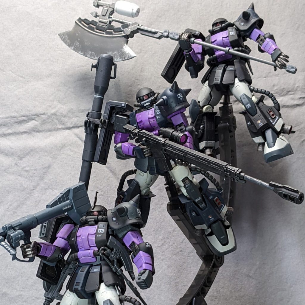 RG黒い三連星ザク 塗装済完成品 RG MS-06R-1A 黒い三連星専用ザクⅡ レビュー | ガンダムブログ
