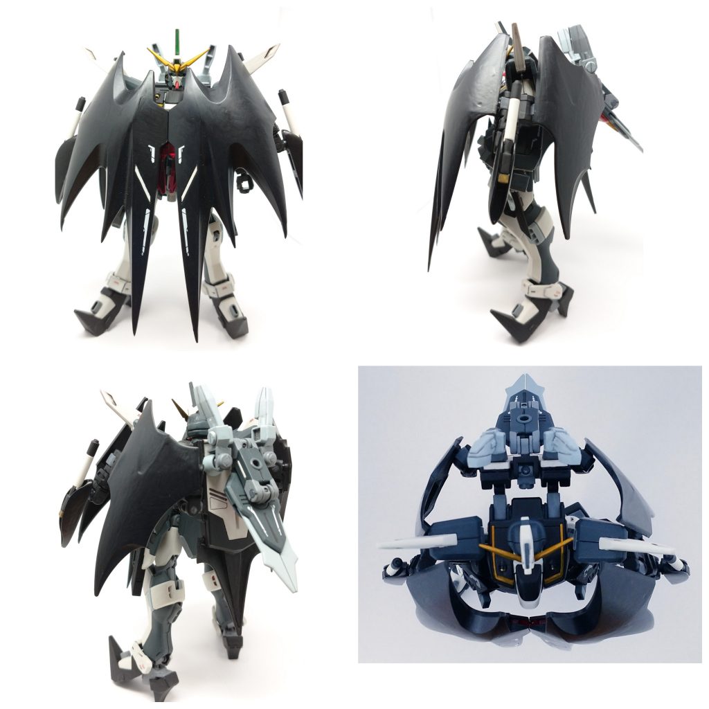 アクティブクロークを閉じた状態。ファトゥムに取り付けたので、真上から見た場合、綺麗にとはいきませんが開閉や自由に動かせることをメインにしました。