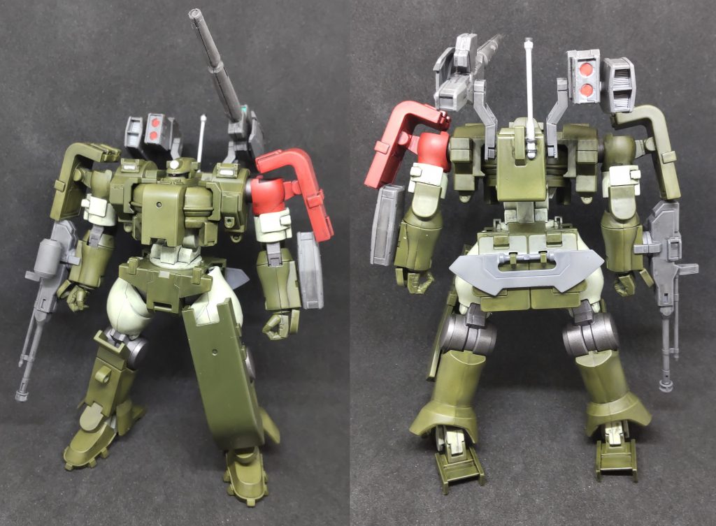 追加武装はヴィートルウェポンを使用し、ランドセルに3mm軸を追加して装備。左腕にも同様に3mm軸を追加して装備させてます。