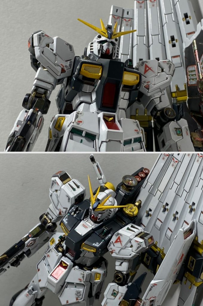 メタリックとそうでない色とのメリハリを意識して、アンテナや排気口の縁などは単色のイエロー用いて塗装してあります。