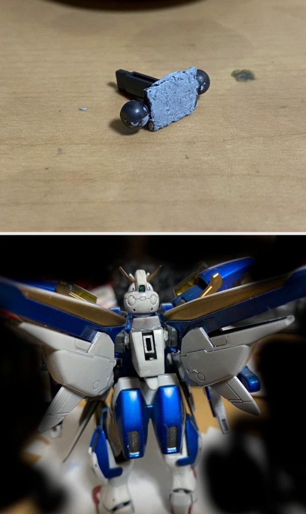 こちらも少々改修してあります。ちなみに接着には知識がないので自分の中で強力接着材の王者のアロンアルファを使用しました。